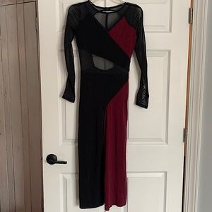 Women's dance costume. Size adult large  burgundy and black